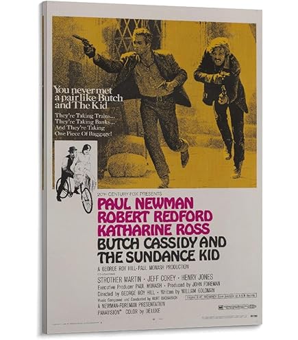 希少品・ヴィンテージ　明日に向かって撃て　ビッグサイズ　ハードポスター ○洋画映画チラシ【 明日に向かって撃て】R版 レッドフォード